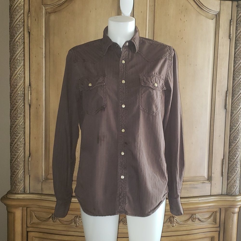 Fossil Pearl Snap Long Sleeve Shirt